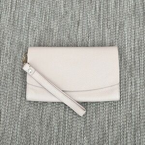 Nordstrom Pale Pink Nude 100% Leather Wristlet
